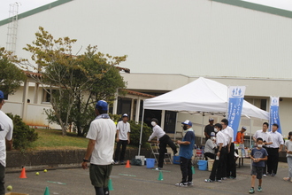 浜高×町子連＝豊かなつながり(浜坂高校文化祭)　ストラックアウトに高校生参加