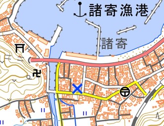 廻船問屋千原屋道盛邸位置図